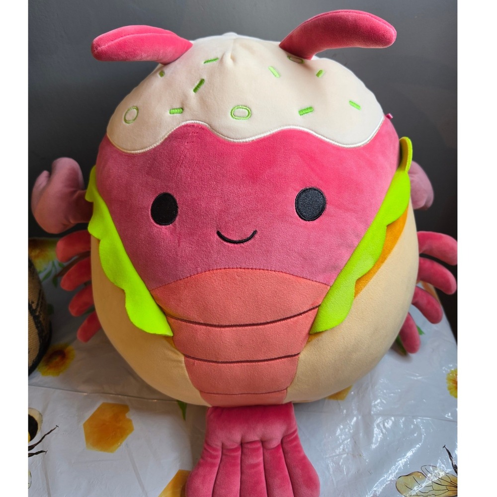 Squishmallows Arnel the Lobster Roll 16 Inch Pink Plush Foodie Stuffed Animal